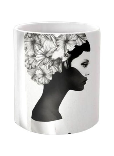 Buy Printed Ceramic Coffee Mug White/Black/Grey One Size in Egypt