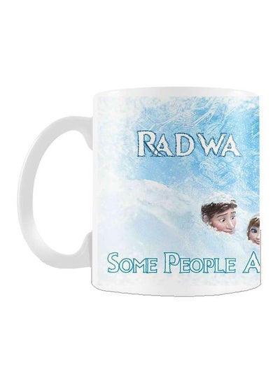 Buy Printed Ceramic Coffee Mug Blue/White in Egypt