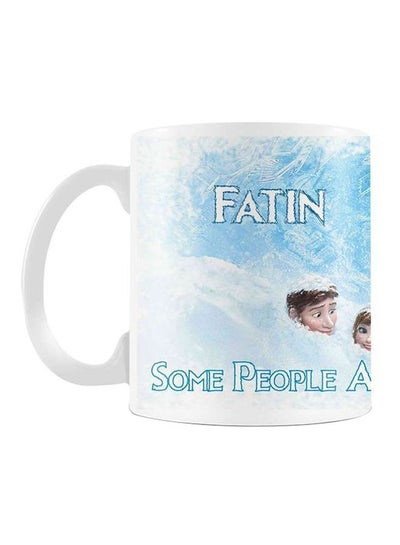 Buy Printed Ceramic Coffee Mug Blue/White in Egypt