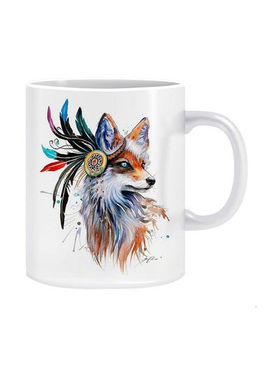 Buy Printed Ceramic Mug White/Orange/Green in Egypt