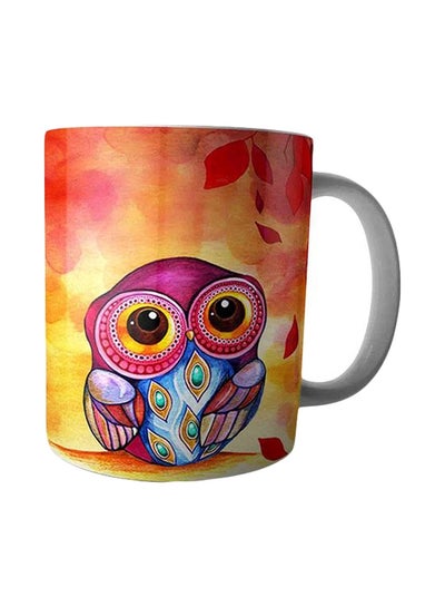 Buy Printed Ceramic Mug Yellow/Pink/Red in Egypt