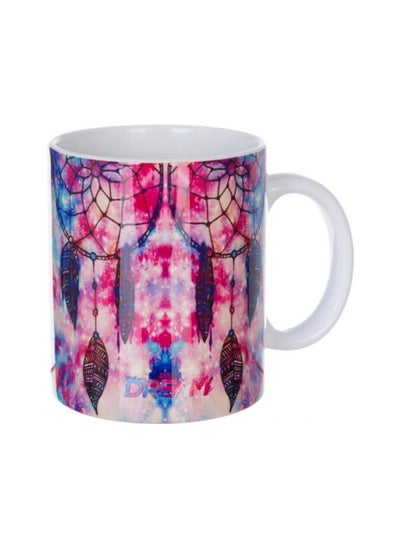 Buy Printed Ceramic Mug Pink/Black/Blue in Egypt