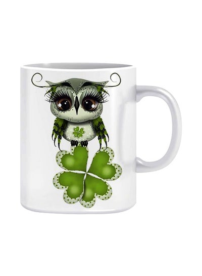 Buy Printed Ceramic Coffee Mug White/Green in Egypt