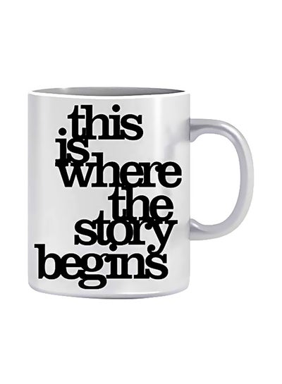 Buy Printed Ceramic Mug White/Black in Egypt