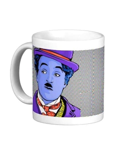 Buy Printed Ceramic Coffee Mug Purple/Black/White Standard in Egypt