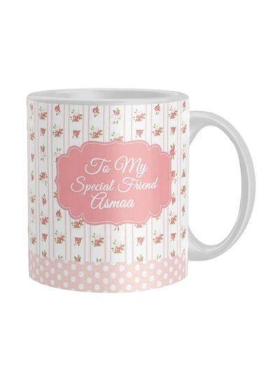 Buy Printed Coffee Mug White/Pink Standard in Egypt