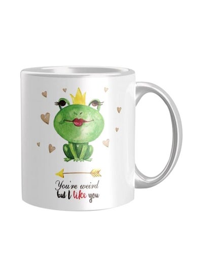 Buy Printed Coffee Mug White/Green/Yellow Standard in Egypt