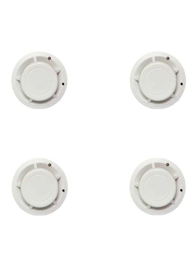 Buy 4-Piece Wireless Smoke Detector Fire Alarm White in UAE