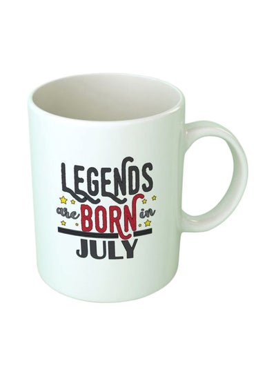 اشتري Legends Are Born In July Printed Mug رمادي داكن / أحمر / أبيض Standard في مصر