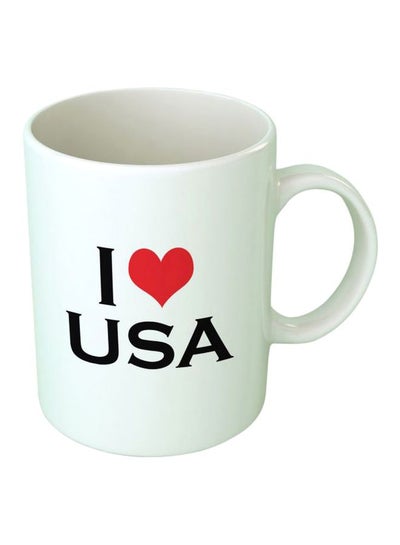 Buy I Love USA Printed Mug White/Black/Red in UAE