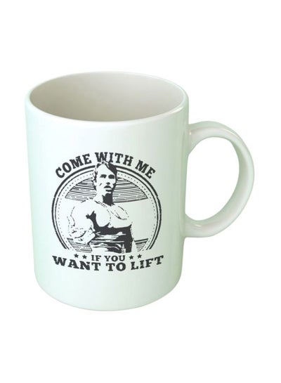 Buy Printed Ceramic Mug White/Black in Egypt