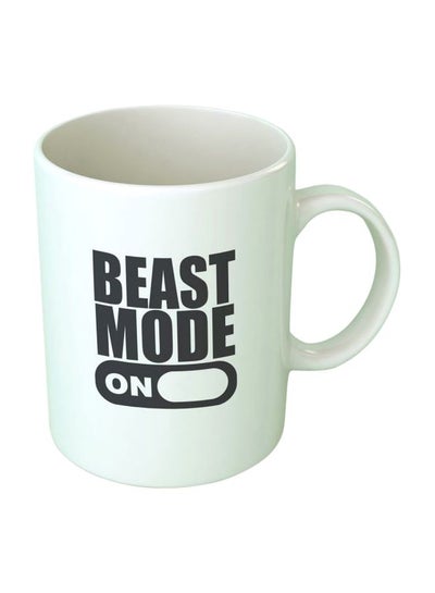 اشتري Beast Mode On Printed Mug أبيض/رمادي Standard في مصر