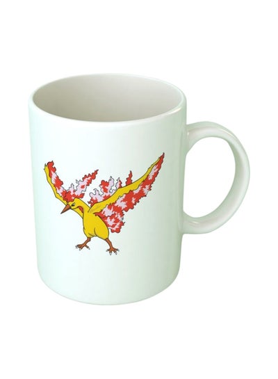 Buy Printed Ceramic Coffee Mug White/Yellow/Red Standard in Egypt