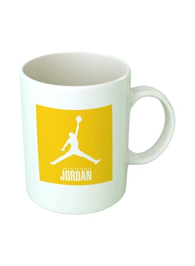 Buy Michael Jordan Printed Mug White/Yellow in Egypt