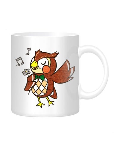 اشتري Bird Printed Ceramic Mug أبيض/بني Standard Size في مصر