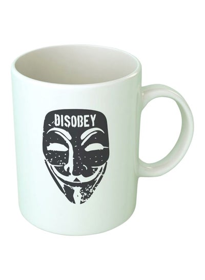 Buy Printed Ceramic Mug White/Black in Egypt