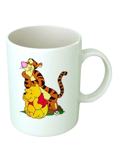 Buy Winnie The Pooh With Tigger Printed Mug White/Yellow/Black in UAE