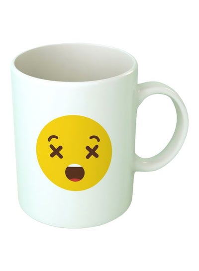 Buy Surprised Emoji Printed Ceramic Mug White/Yellow/Brown in Egypt