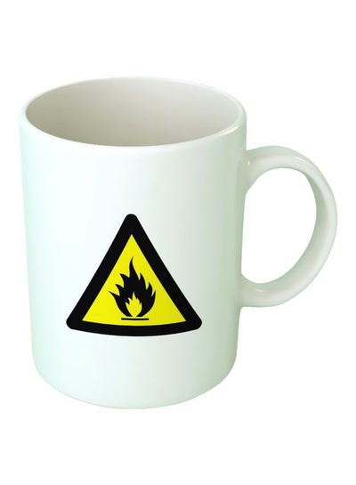 Buy Printed Ceramic Mug White/Yellow/Black in Egypt