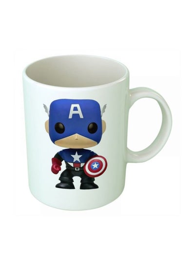 Buy Funkoo Captain America Printed Coffee Mug White/Blue in Egypt