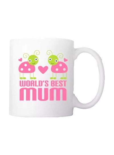 Buy Printed Ceramic Mug White/Pink/Green in Egypt