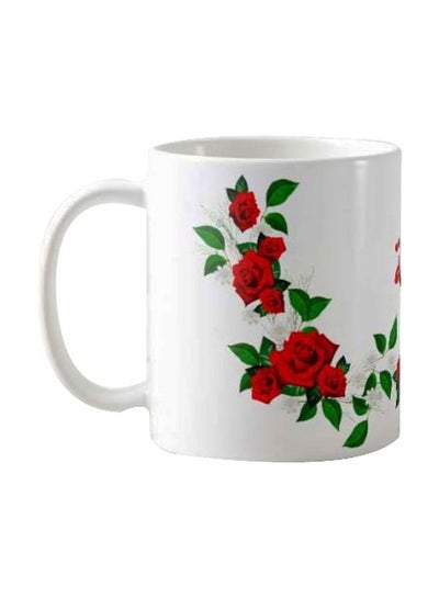 Buy Printed Porcelain Mug White/Red/Green in Egypt