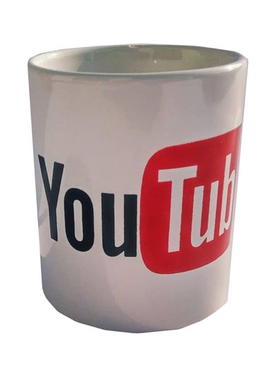 اشتري YouTube Printed Ceramic Mug أبيض/أسود/أحمر Standard Size في مصر