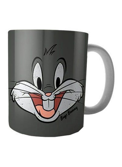 Buy Printed Ceramic Coffee Mug Grey/White/Black Standard in Egypt