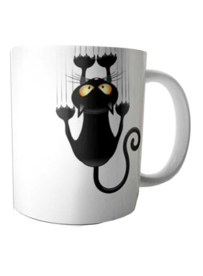 Buy Printed Ceramic Mug White/Black in Egypt