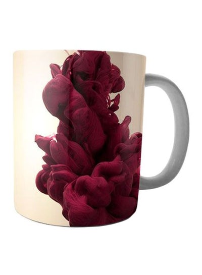 Buy Printed Ceramic Coffee Mug Beige/Red Standard in Egypt