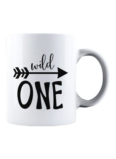 Buy Printed Ceramic Mug White/Black in Egypt