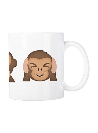 Buy Emoji Printed Ceramic Mug White/Beige/Brown in Egypt