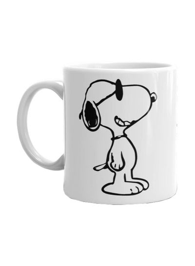 اشتري Snoopy Printed Mug White/Black Standard في مصر