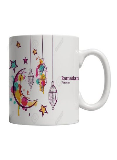 Buy Ramadan Printed Ceramic Mug White/Purple/Yellow in Egypt