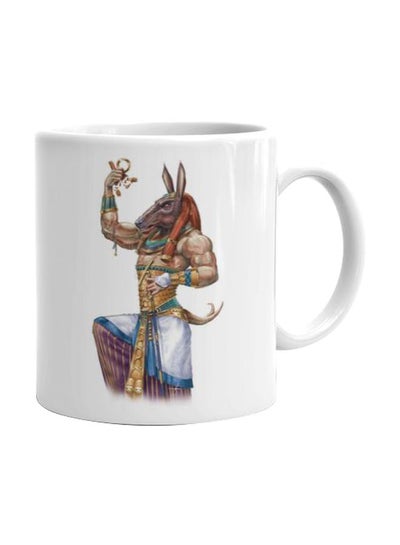 Buy Pharaoh Printed Mug White/Beige/Blue in Egypt