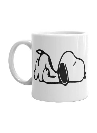 اشتري Snoopy Printed Mug White/Black Standard في مصر