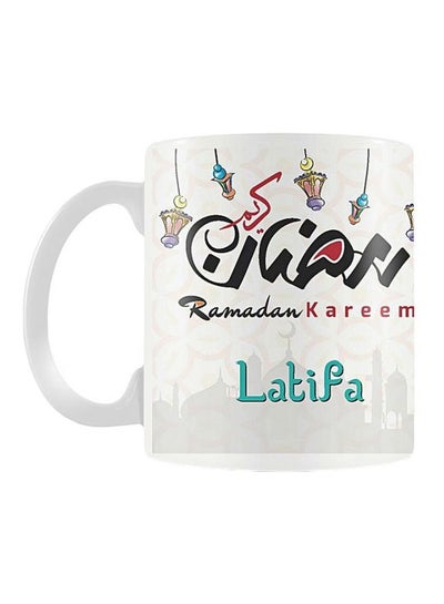 Buy Printed Ceramic Mug White/Black/Red in Egypt