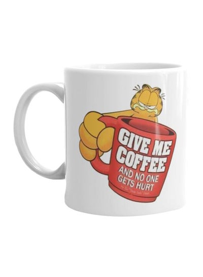 اشتري Garfield Printed Mug أبيض/أحمر/أصفر في مصر