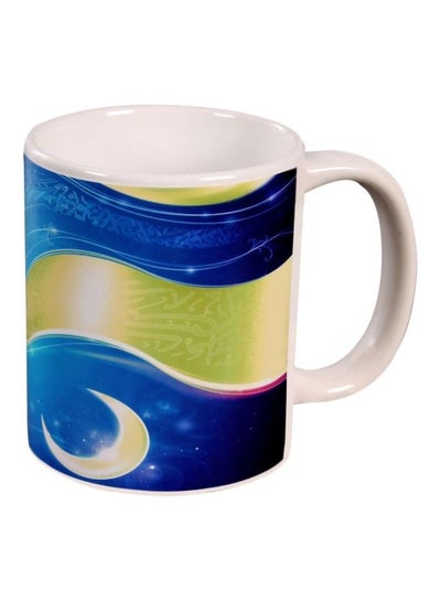 Buy Printed Ceramic Mug Blue/Green/White in Egypt