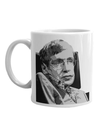 اشتري Stephen Hawking Printed Mug White/Grey/Black Standard في مصر