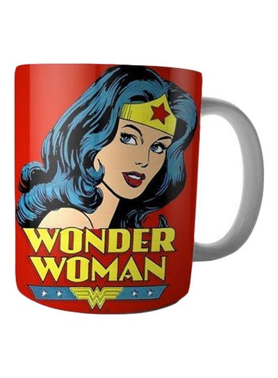 Buy Wonder Woman Coffee Mug Red/Yellow/Beige 350ml in Egypt