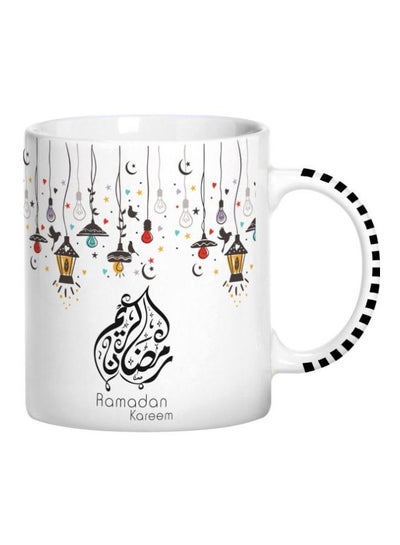 Buy Printed Ceramic Mug White/Black/Red in Egypt