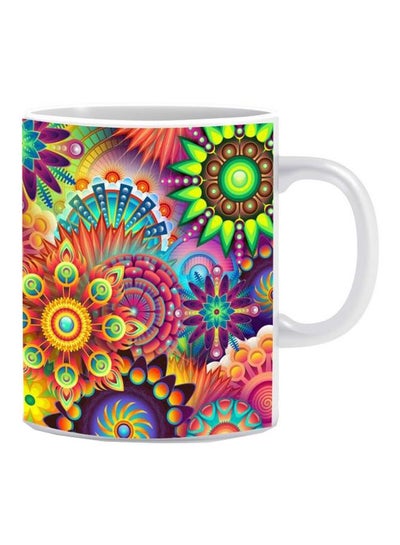 Buy Printed Ceramic Mug Pink/Green/Blue in Egypt