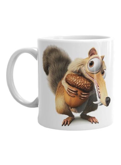 Buy Printed Ceramic Mug White/Brown in Egypt