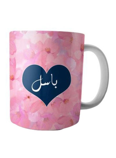 Buy Flower Printed Coffee Mug Pink/Blue/White Standard in Egypt