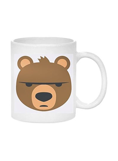 Buy Bear Face Printed Ceramic Mug White/Brown in Egypt