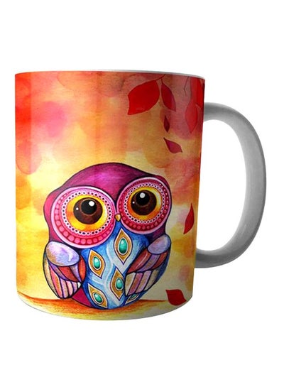 Buy Owl Printed Mug Pink/Yellow/Purple in Egypt