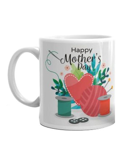 Buy Happy Mother's Day Printed Mug White/Green/Pink Standard in Egypt