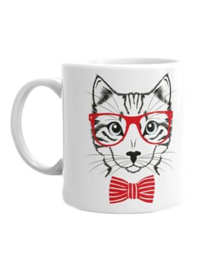 Buy Printed Ceramic Mug White/Red/Black in Egypt