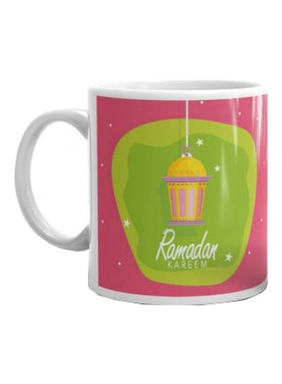 Buy Ramadan kareem Printed Mug Pink/Green/Yellow in Egypt